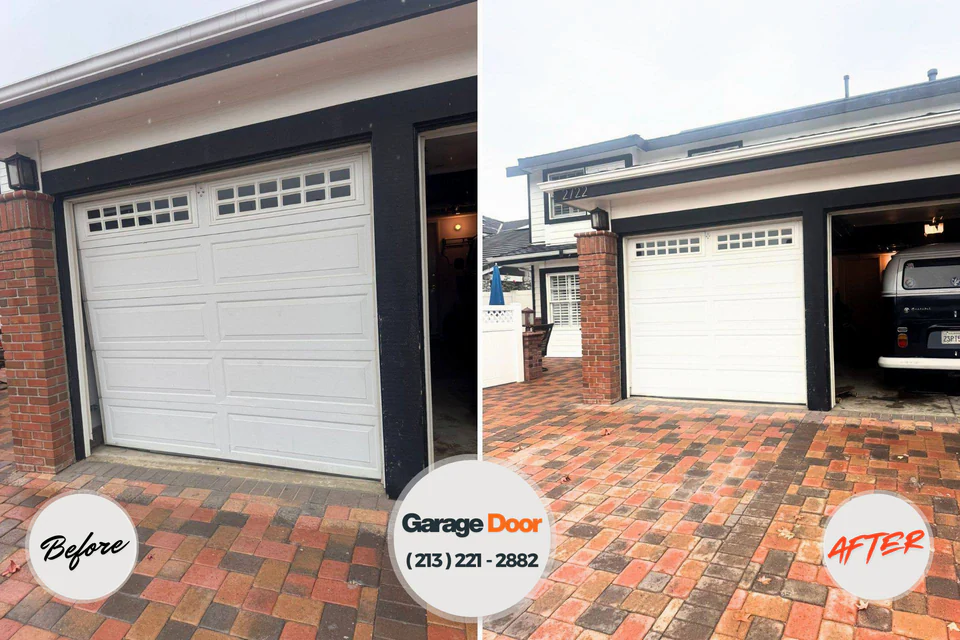 Before and after: garage door opener repair Oakland, MD